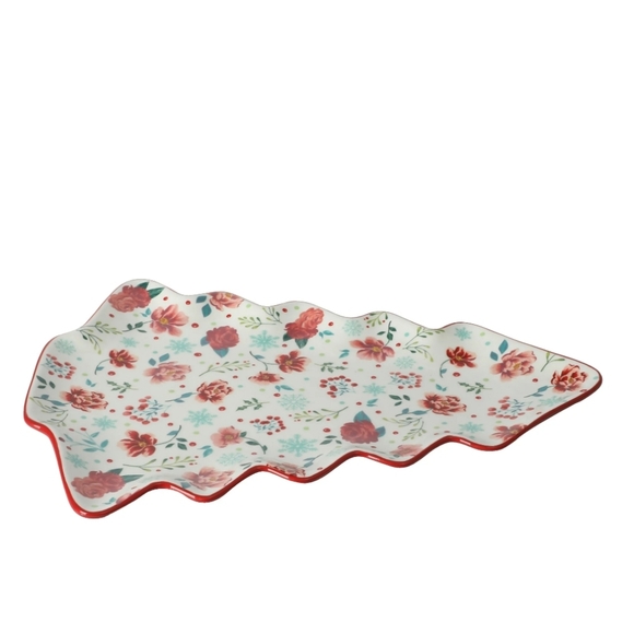 🎄 New Pioneer Woman Merry Meadow Red Christmas Tree Platter - Picture 3 of 6
